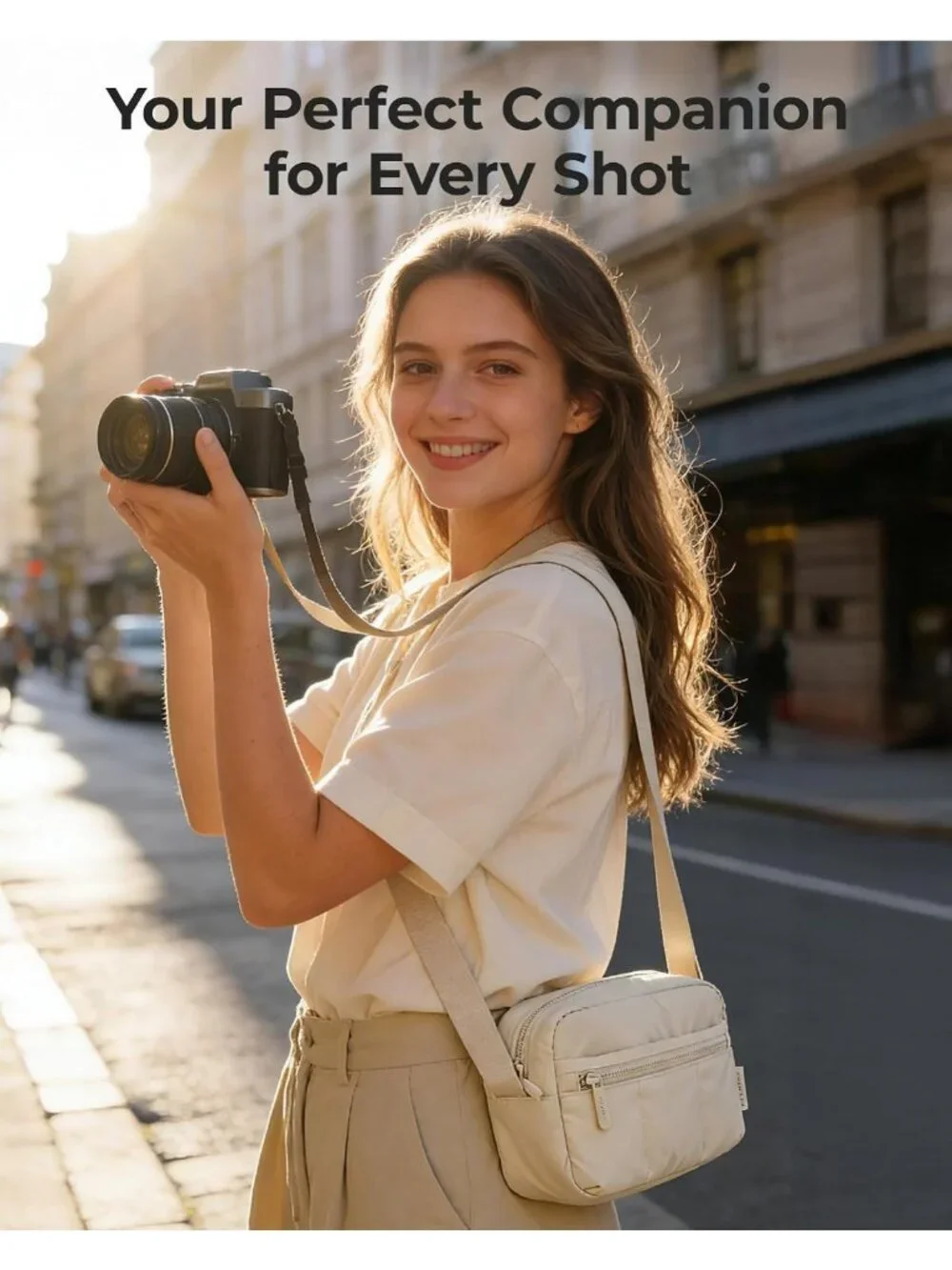Small Puffy Camera Sling Bag | 2-in-1 Crossbody Case for Mirrorless Photography